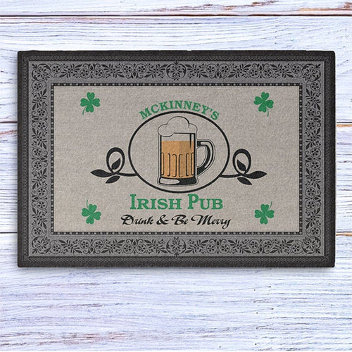 Irish Pub St. Patrick's Day Personalized Custom Door Mat