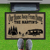 Our Home Away From Home Personalized Custom RV Camping Doormats H595