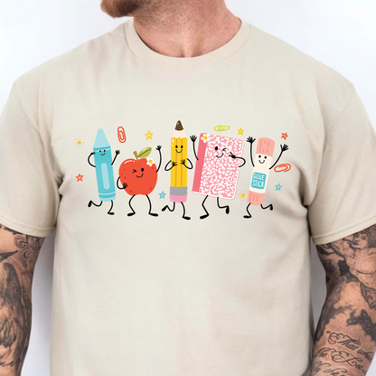 Cute School Supplies Shirt, Crayon Pencil Notebook Tee, Back To School Shirt 685729