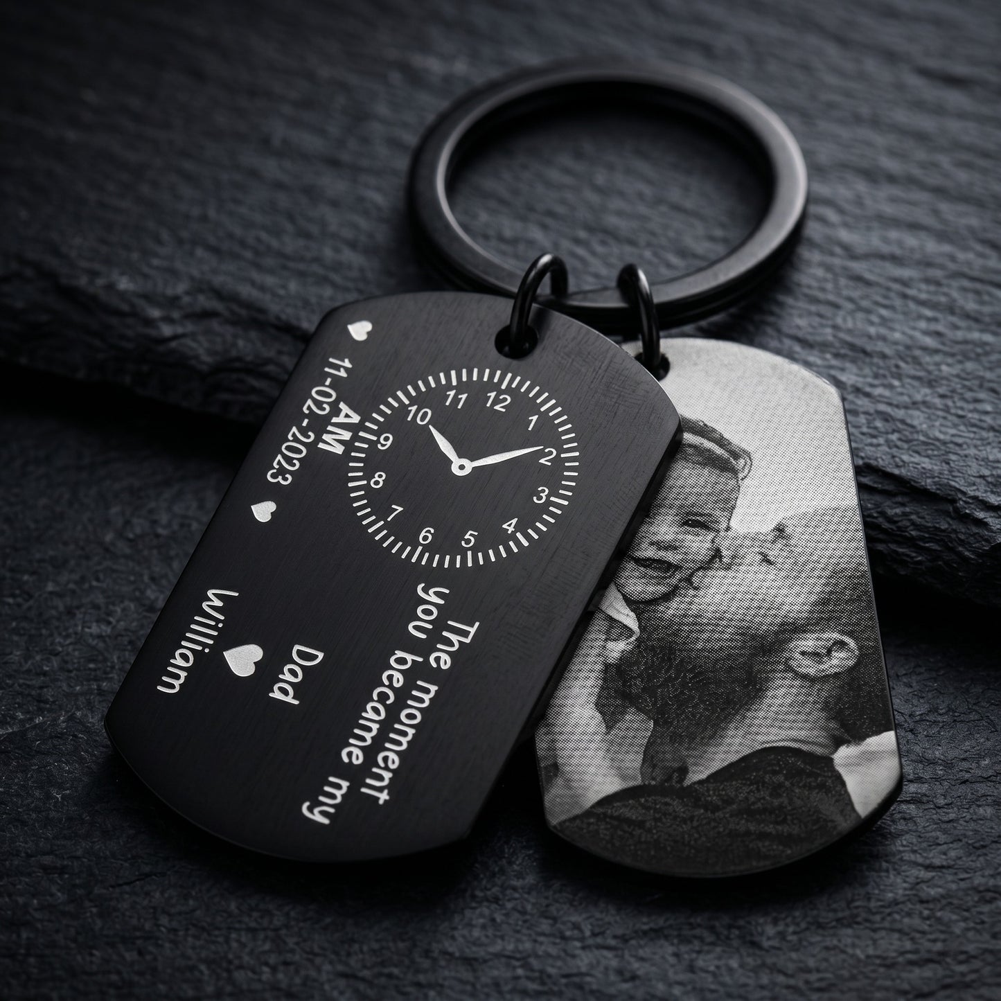 Custom Photo The Moment You Became My Dad Keychain | Personalized Father's Day Gift, Gift For New Dad 685139