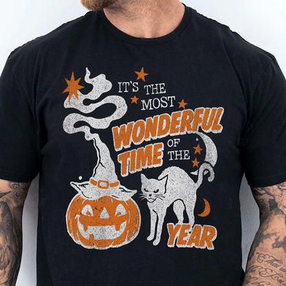 It's The Most Wonderful Time Of The Year Dark Sweater | Spooky Black Cat Tee | Vintage Halloween Shirt 685624
