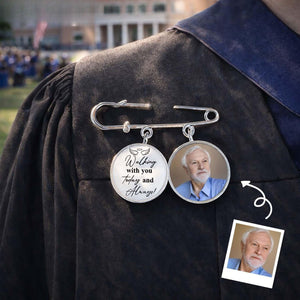 Walking With You Today & Always | Personalized Memorial Graduation Pin | Memorial Pin | Custom Photo Charm 684863