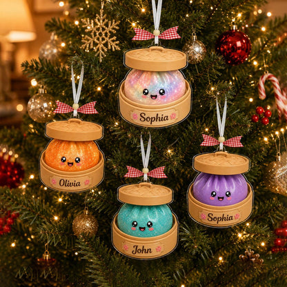 Personalized Glitter Dumpling Acrylic Ornament, Custom Name Christmas Keepsake Gift 686422 WFD