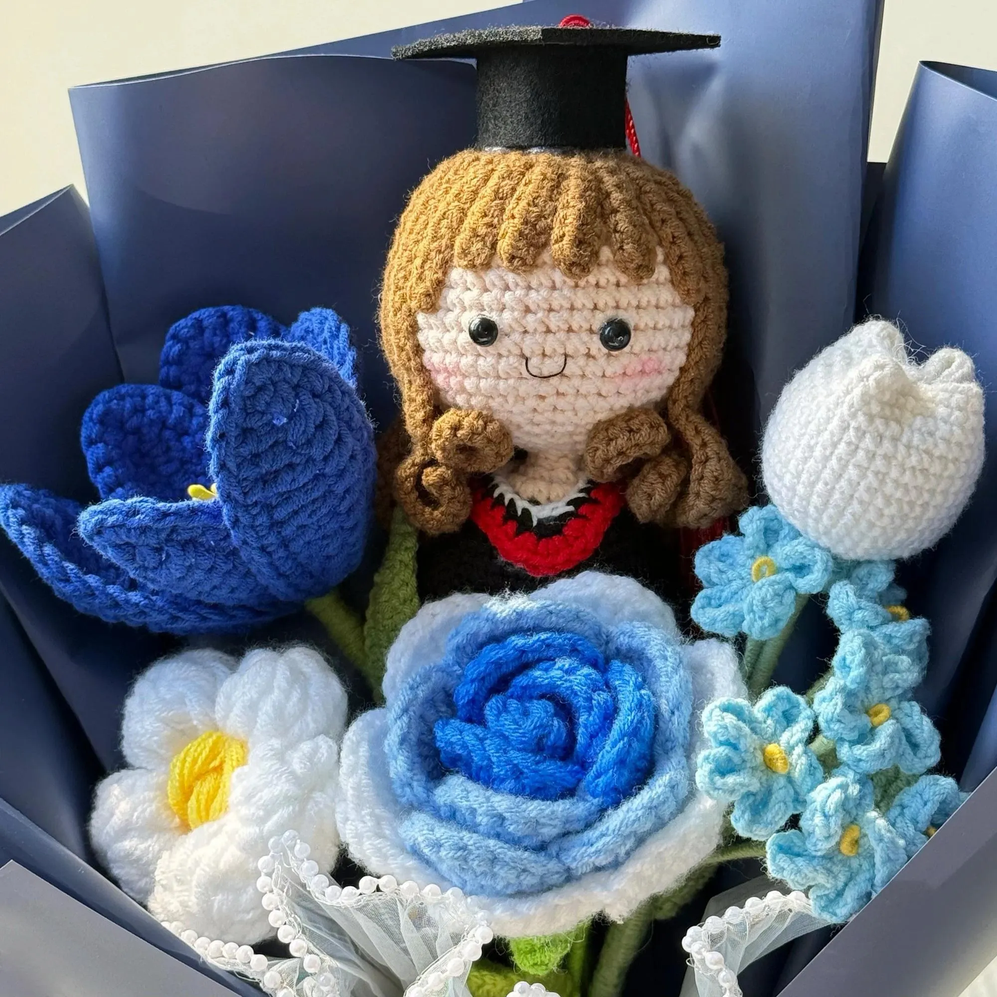 Personalized Crochet Graduation Bouquet | Handmade Class Of 2026 Bouquet Gift For Graduation 684738
