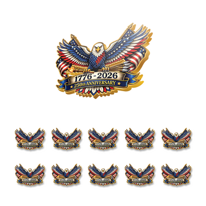 USA 250 Years Anniversary Lapel Pin Pack of 10 | Patriotic Independence Day Eagle Pin 684629