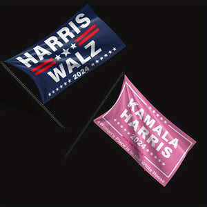 1pc Harris Election Series Flag, Size 90x150cm 3x5ft, Made of Polyester Fabric, with White Flag Pants on the Left and 2 Copper Buckles for Hanging, 2 Patterns to Choose from. This product does not include the flagpole