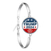 He Will Be Back Bracelet 2024 USA Trump Collection Glass Cabochon Silver Plated Bangle Jewelry for Women Men Support Trump