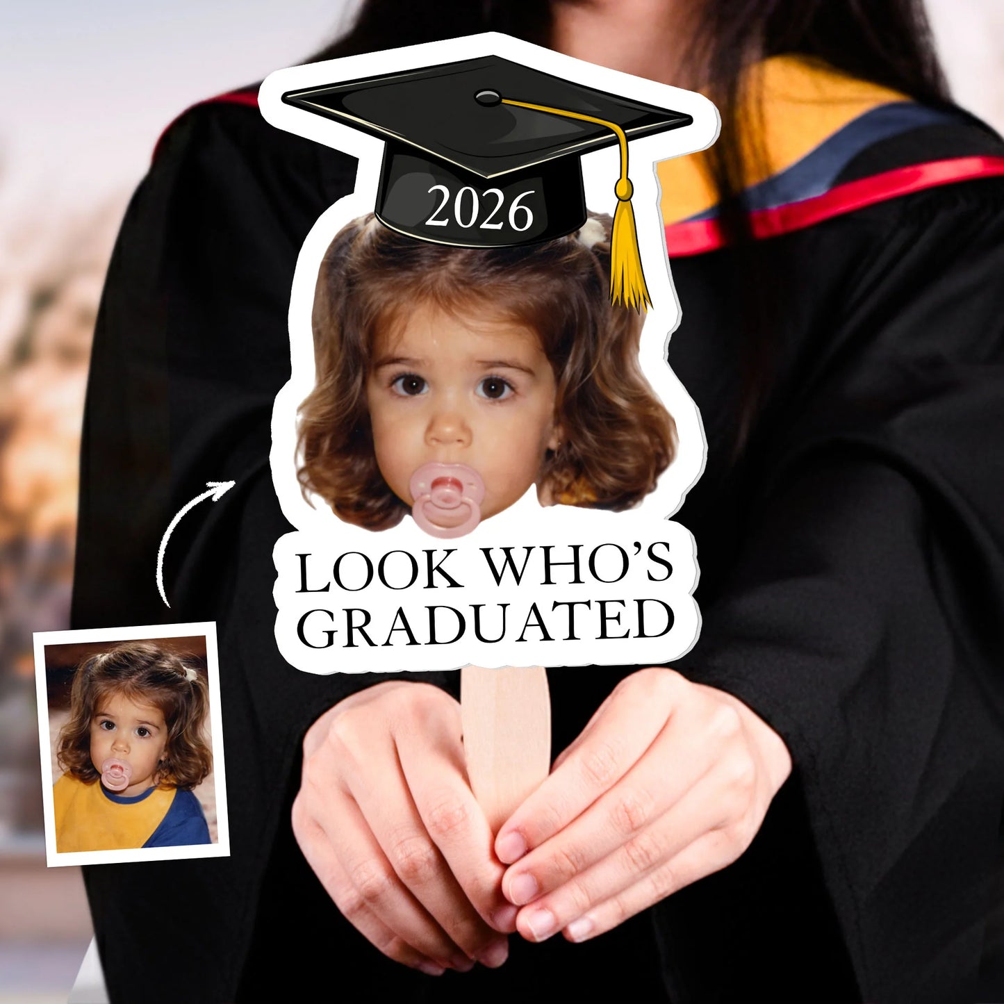 Custom Vintage Childhood Photo Graduation Gift | Personalized Graduation Fan 684578