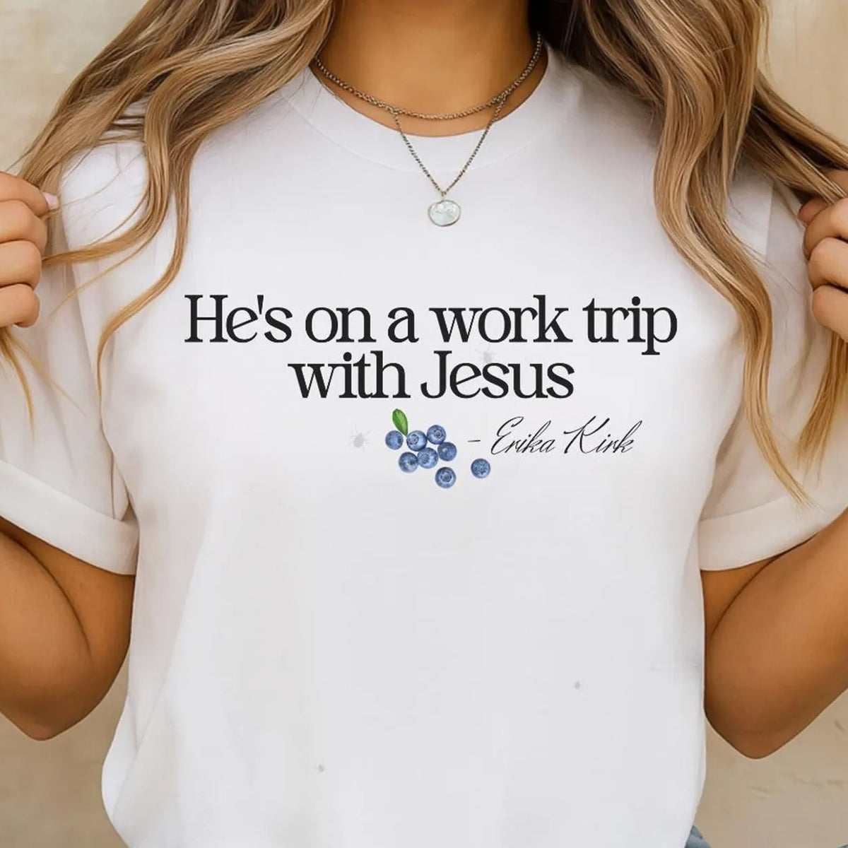 He's on a Work Trip with Jesus Christian Charlie Kirk Shirt | Faith Based Inspired By Erika Kirk Shirt 683067
