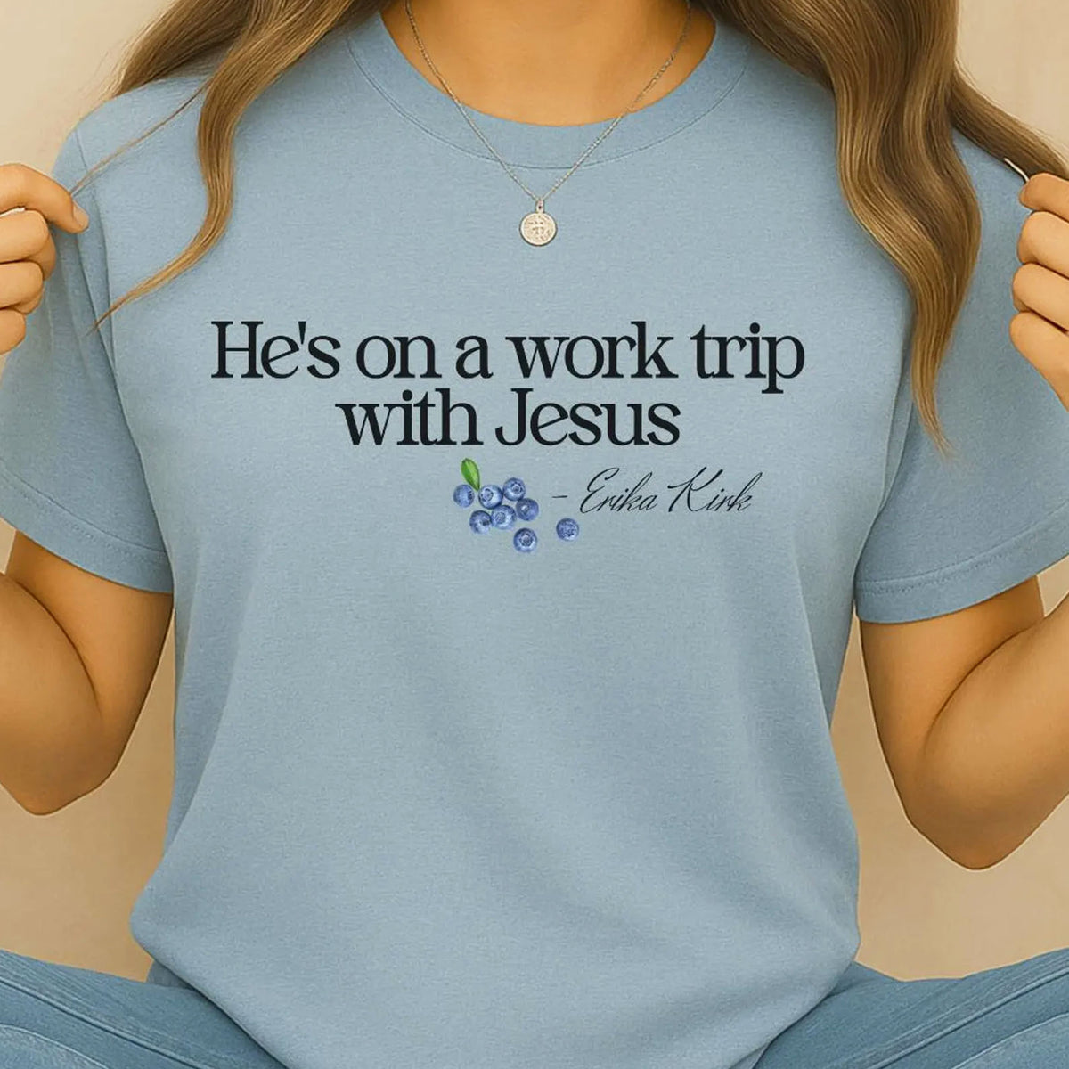 He's on a Work Trip with Jesus Christian Charlie Kirk Shirt | Faith Based Inspired By Erika Kirk Shirt 683067