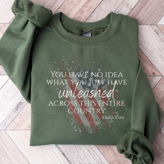 Charlie Kirk Memorial Sweatshirt | Patriotism Faith & God's Merciful Love | Erika Kirk Shirt 683070