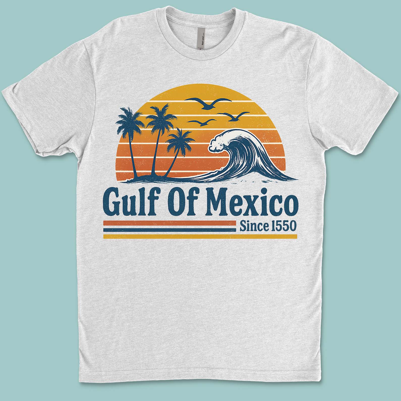 Retro Sunset Gulf Of Mexico Since 1550 Shirt, Mexico Beach Shirt, Anti Gulf Of America Shirt, Political Tee, 8647 Anti Trump 682172