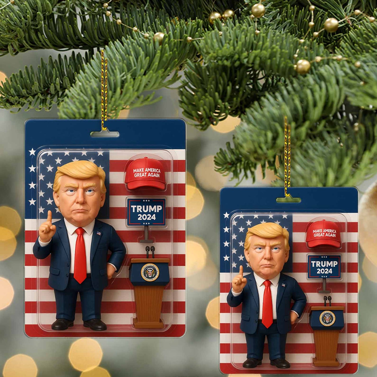 President Trump 2D Acrylic Ornament, MAGA Ornament, Perfect for Car & Christmas Tree Decor 682649 - GOP