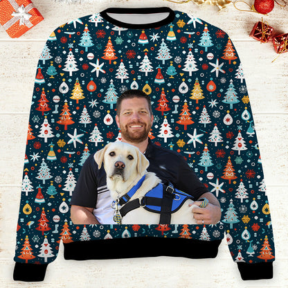 Custom Photo Christmas Family Sweatshirt, Personalized Photo Ugly Sweater, Christmas All-Over-Printed Sweatshirt 682672
