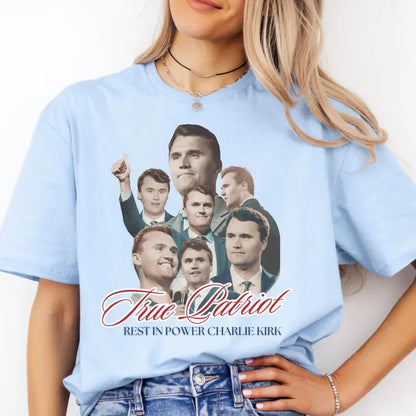 Rest in Power Charlie Kirk Shirt | A True Patriot Memorial Tee | Human Rights & Free Speech T-Shirt 682903