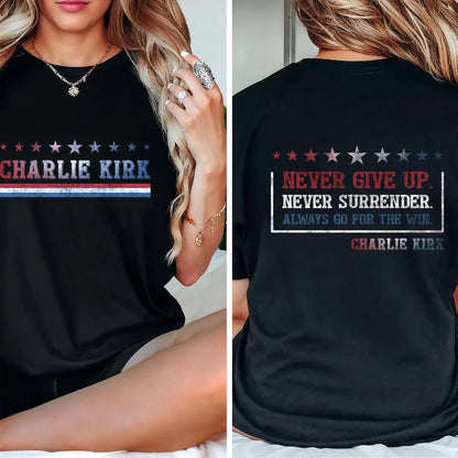 Charlie Kirk Memorial Shirt | A True Patriot Tribute Dark Shirt | Human Rights Free Speech Front & Back Shirt 682926