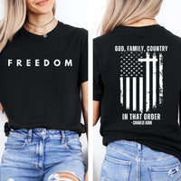 God Family Country In That Order Charlie Kirk Shirt | Justice Charlie Kirk Memorial Front & Back Shirt 683110