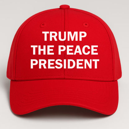 Donald Trump The Peace President Red Hat | Donald Trump Printed 2D Baseball Cap | MAGA Trump Hat 683278 - GOP