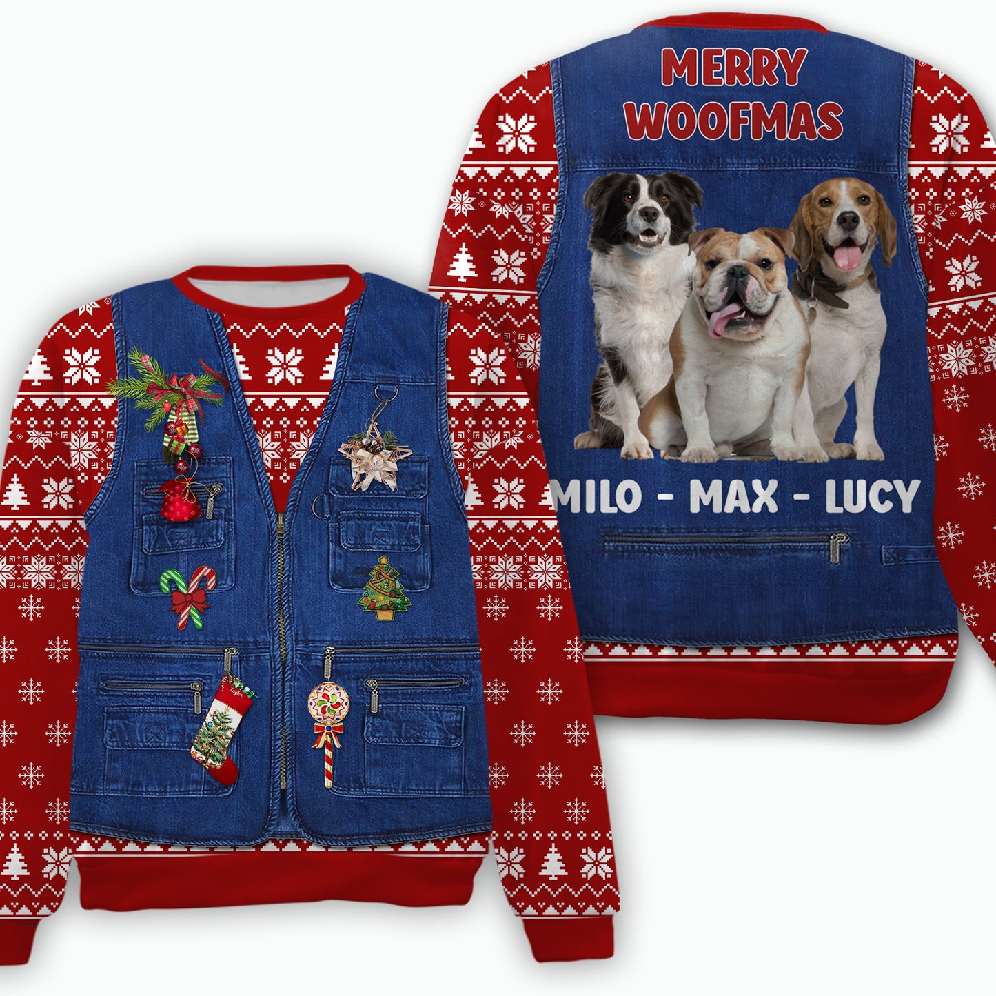 Custom Photo Ugly Sweater | Personalized All-Over-Printed Sweatshirt | Christmas Gift For Dog Lovers Cat Lovers 683583