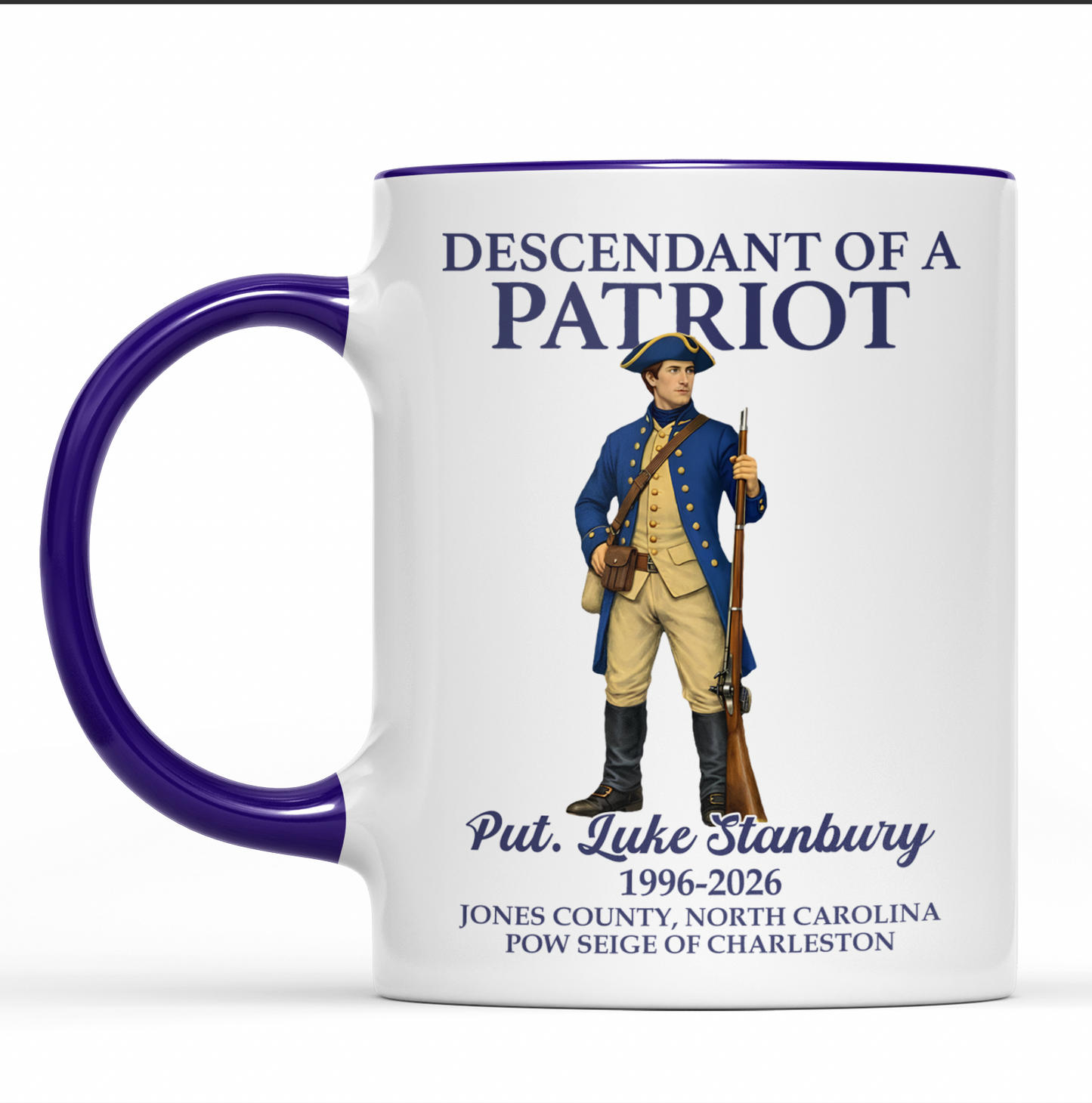 Custom Name Descendant Of A Patriot Mug | Personalized 250 Years DAR SAR Ceramic Mug | 4th of July Gift 684471