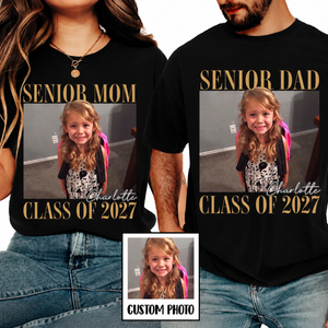 Custom Photo Senior Mom Shirt, Class Of 2027 Tee, Personalized Graduation Gift 685635