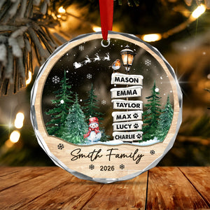 Custom Family Names Glass Ornament, Personalized Family & Pet Christmas Keepsake Gift 685762