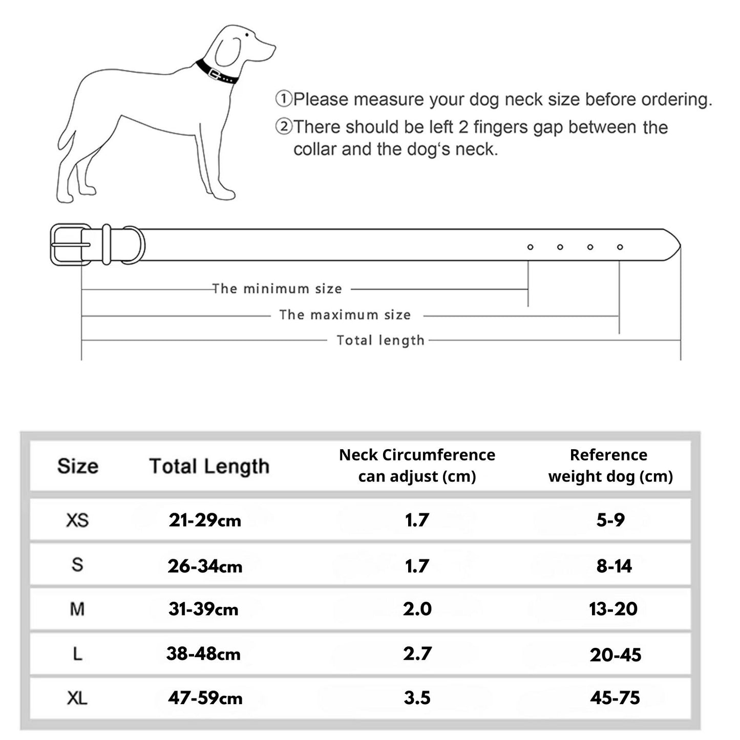 Personalized Dog Collar, Custom Engraved PU Leather Dog Collars, Free Engraving ID Tag Nameplate For Small Medium Large Dogs - C1515