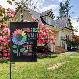 Harris Waltz 2024 Lgbt Garden  12X18 Kamala Harris Walz 2024 Peace Love Equality Hope Diversity Yard  Harris Walz 2024 House  Yard Sign No stand Double Sided