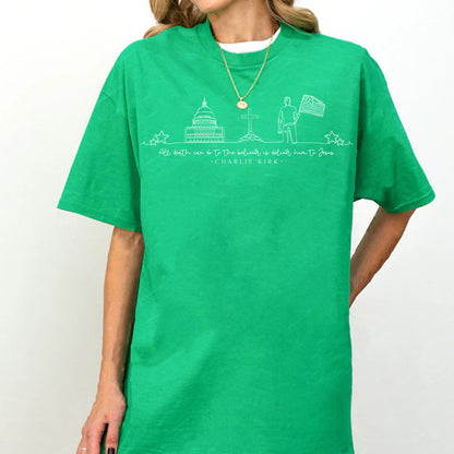 Red Freedom Sweatshirt | Charlie Kirk Red Shirt | We Wear Red Charlie Kirk Birthday October 14 Sweatshirt 683097