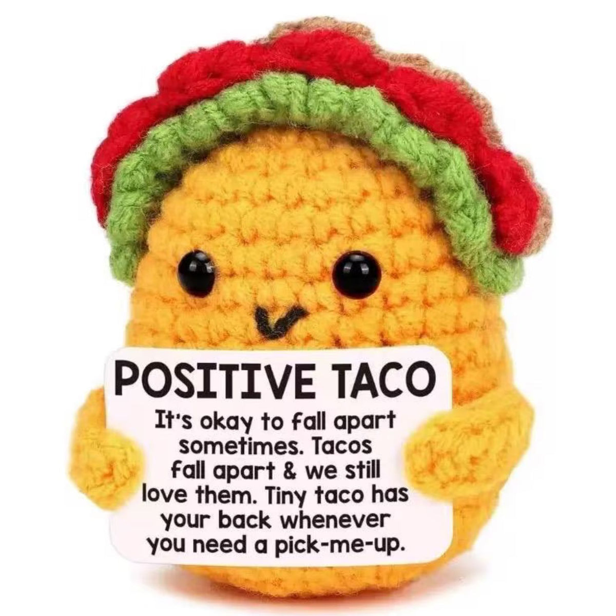 Positive Taco Crochet, Handmade Crochet Taco, Crochet Emotional Support Positive Taco, Gift for Him, Gift For Her 683935