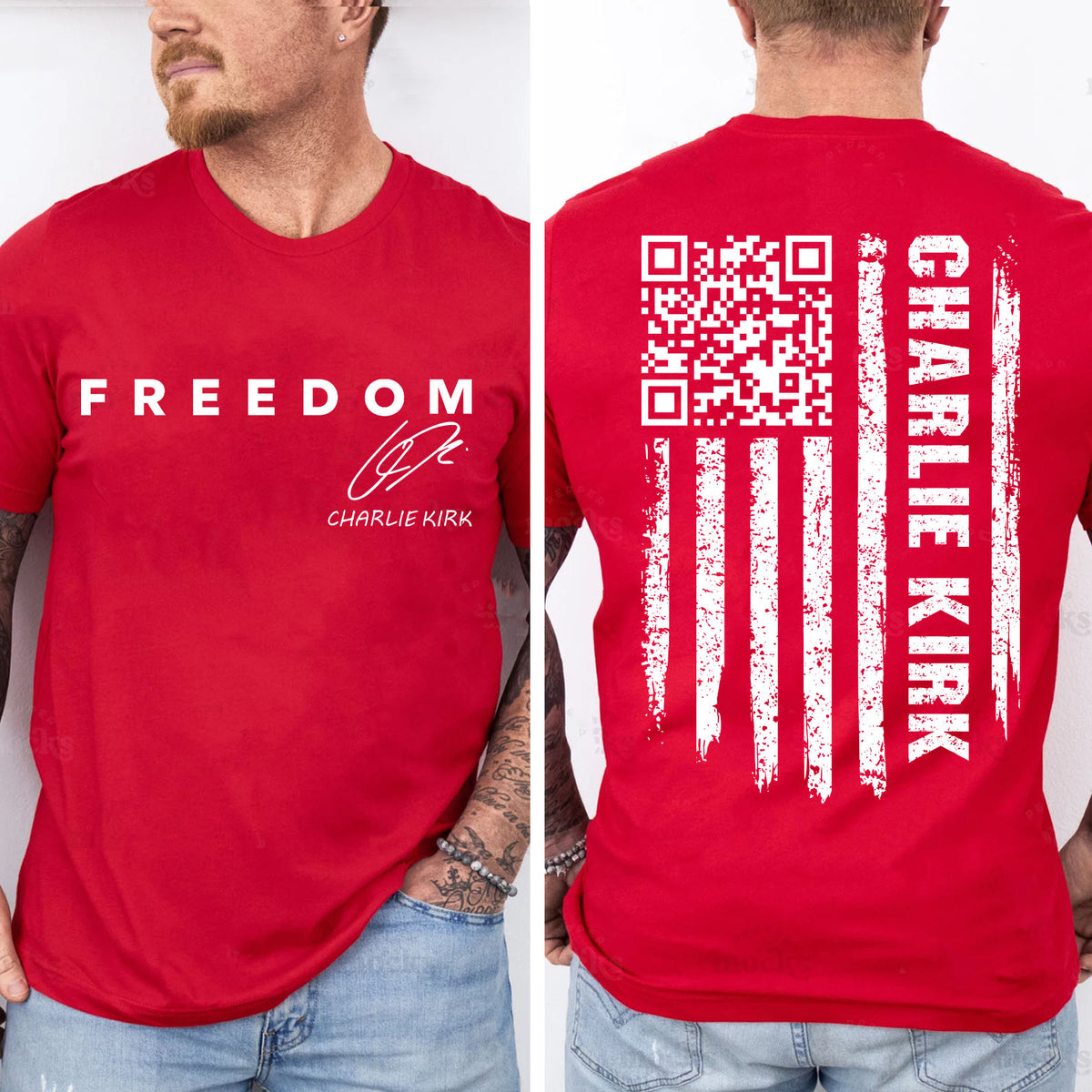 QR Code Charlie Kirk Shirt | Justice Charlie Kirk Memorial Front & Back Shirt 683130