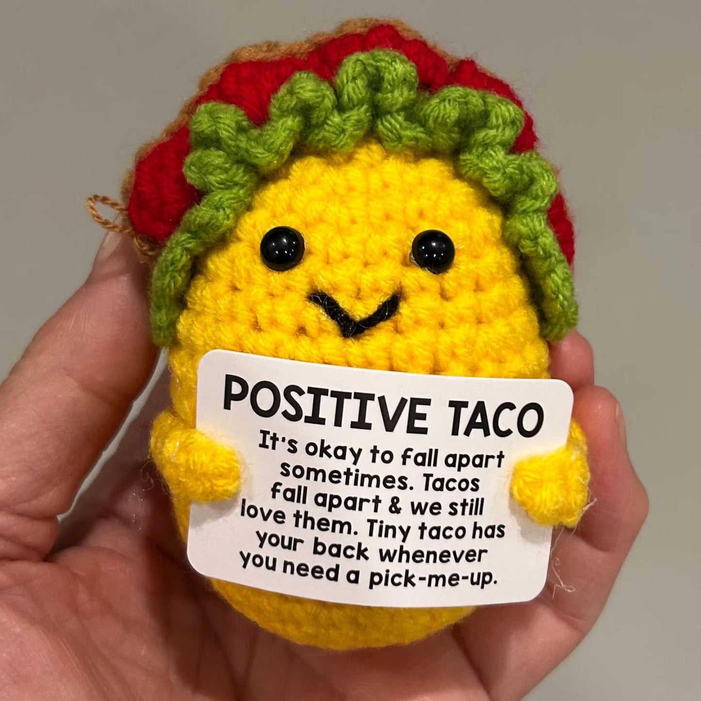 Positive Taco Crochet, Handmade Crochet Taco, Crochet Emotional Support Positive Taco, Gift for Him, Gift For Her 683935