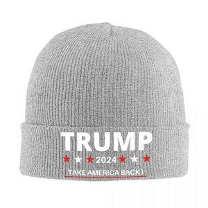 Trump 2024 Take America Back Hats Autumn Winter Beanie Fashion Caps Female Male Acrylic Knitted Caps