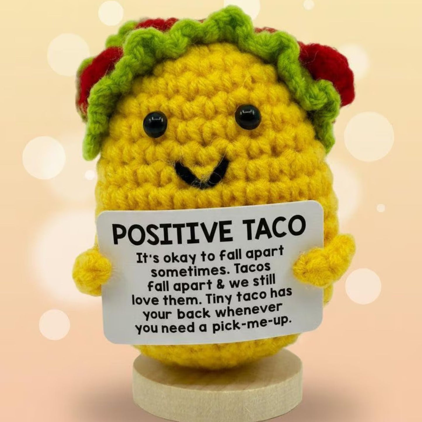 Positive Taco Crochet, Handmade Crochet Taco, Crochet Emotional Support Positive Taco, Gift for Him, Gift For Her 683935