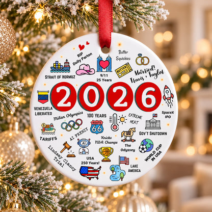 Year In Review Christmas Ornament, 2026 Milestone Ceramic Ornament, Funny Pop Culture Holiday Tree Decor 686958 WFD