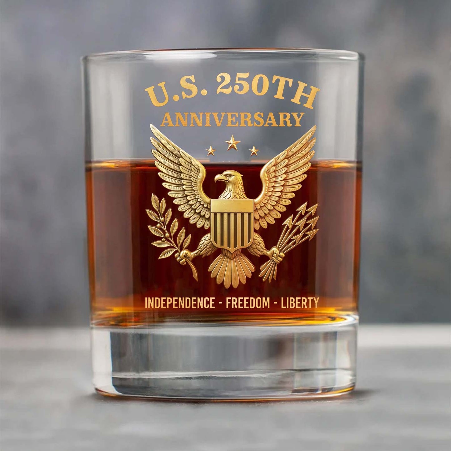 U.S. 250 Years Anniversary Whiskey Glass | Happy 250th Birthday America | Independence Day Gift | Patriotic 4th of July Whiskey Glass Beer Glass 682714