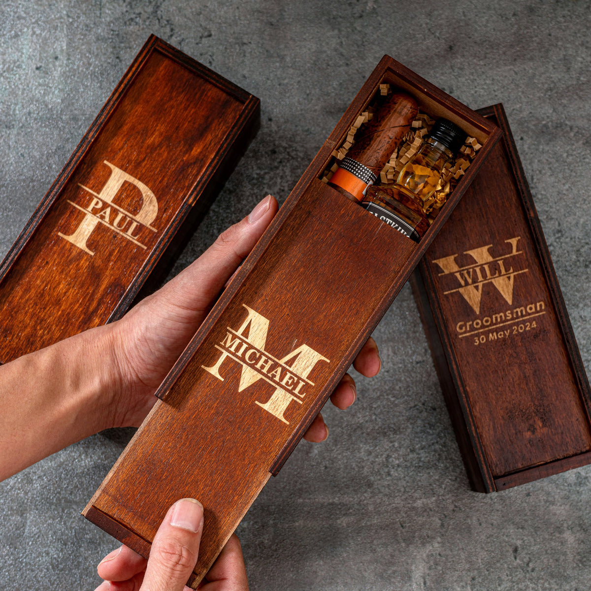 Personalized Groomsmen Gift Box, Engraved Wooden Box Gift For Wedding, Best Man Gift 686824 WFD