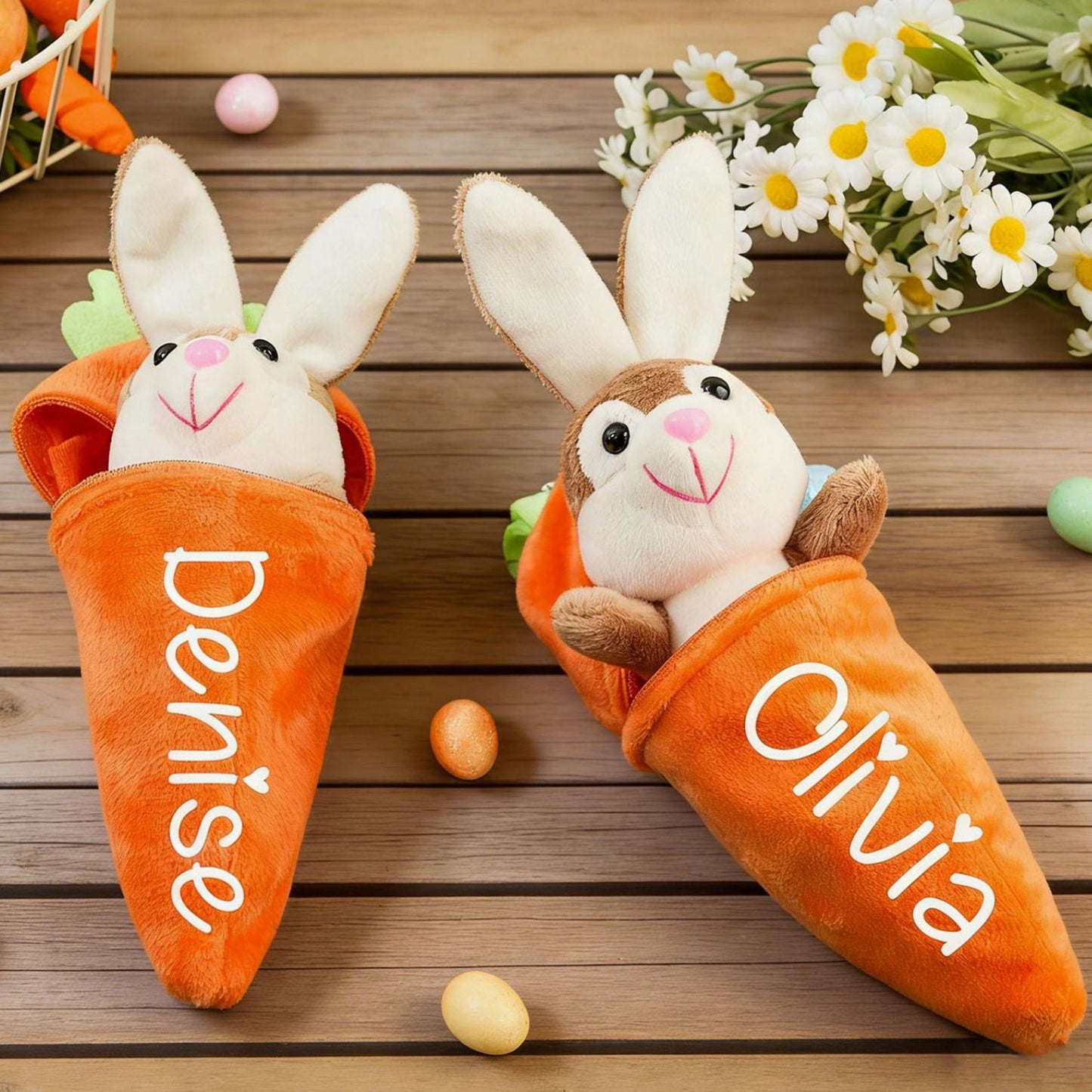 Personalized Bunny Rabbit Plush Keychain | Custom Stuffed Animal | Reversible Carrot Bunny Keychain | Easter Gift 684377