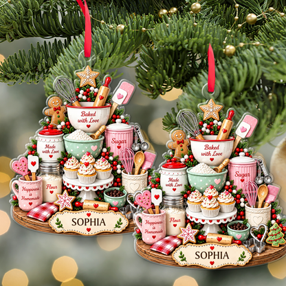 Personalized Christmas Baking Mixer Acrylic Ornament, Custom Name Kitchen Mixer Christmas Keepsake Gift 686511