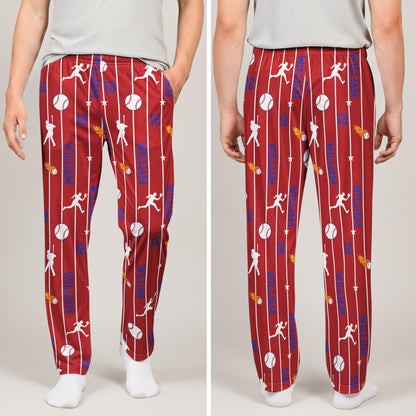 Personalized Sport Pajamas Pants, Custom Name And Number Lounge Pants, Gift For Baseball, Football, Basketball Lover 686310