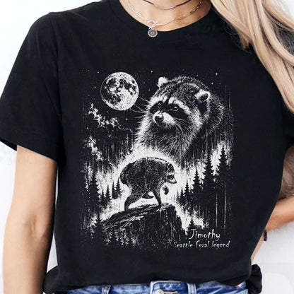 Vintage Jimothy Raccoon Seattle Feral Legend Dark Shirt, Funny Raccoon Tee 685682