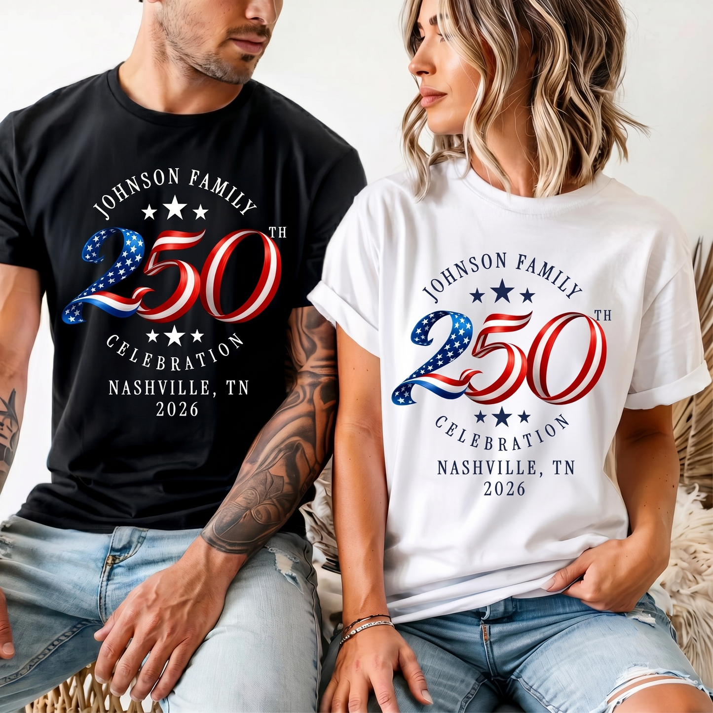 Custom Family Name 4th Of July Shirt | USA 250th Anniversary Tee | Personalized 250th Semiquincentennial Shirt 685176