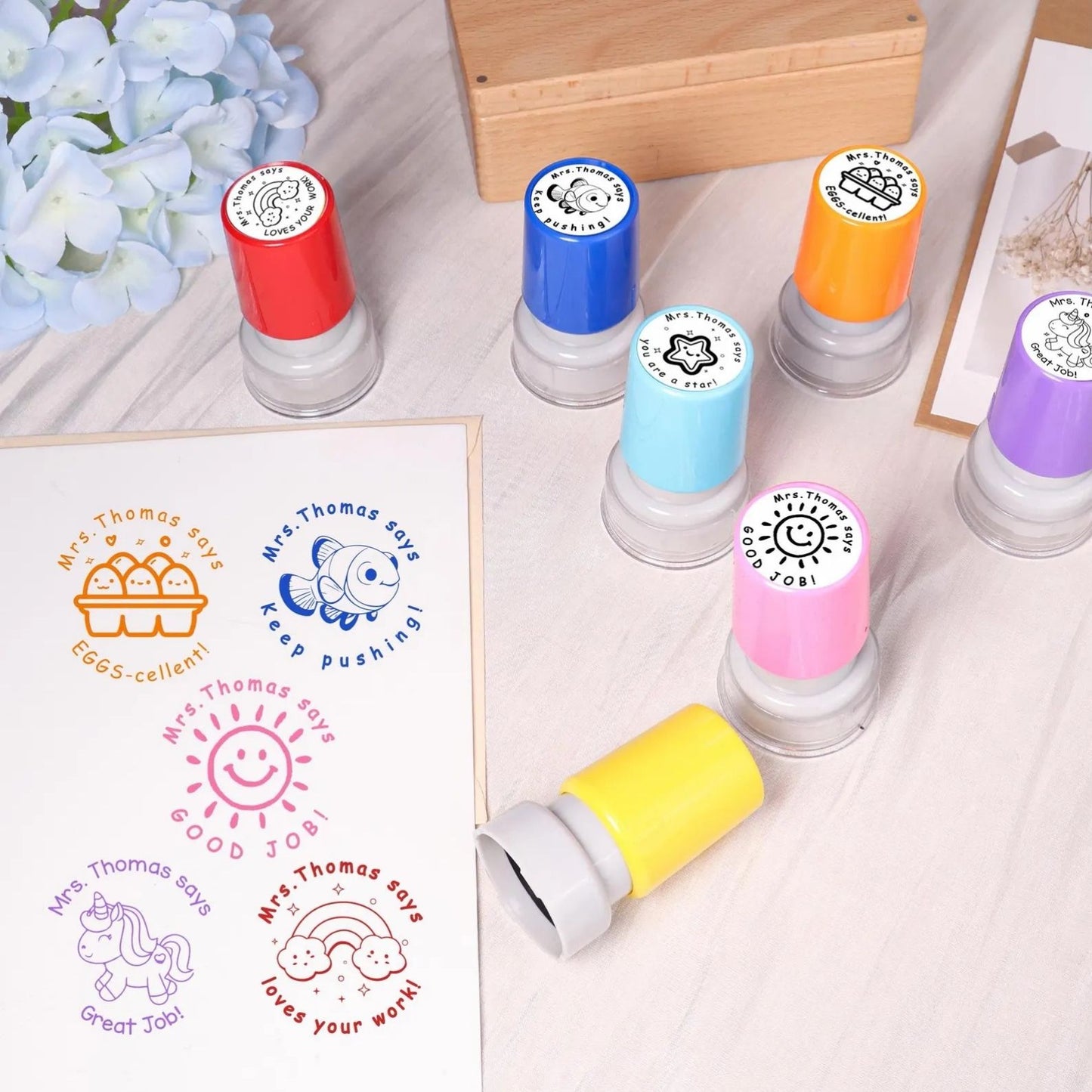 Personalized Teacher Stamp | Custom Classroom Stamp | Encouragement Comments | Teacher’s Day Grading Gift