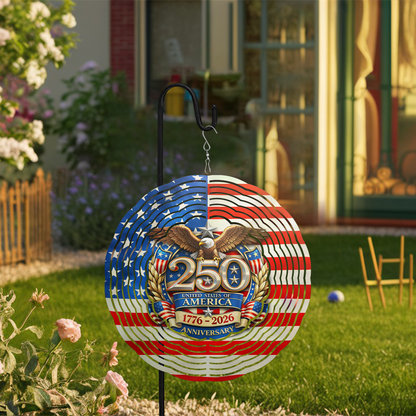 USA 250 Years Anniversary Wind Spinner | Patriotic Wind Spinner | Garden Decor 684529