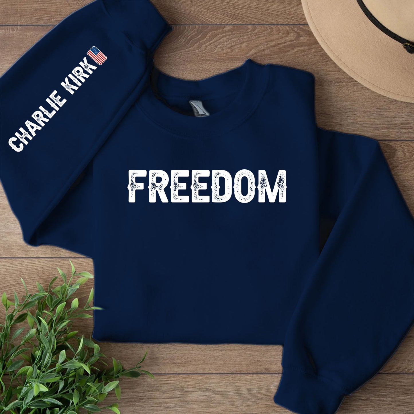 Charlie Kirk Patriot Freedom Sweatshirt | Charlie Kirk Sleeve Right Print Sweater 682958