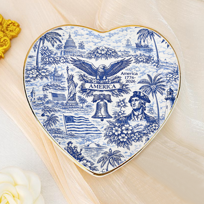 250 Years Of America Jewelry Dish | Vintage Patriotic Trinket Tray | 4th Of July Gift 684893