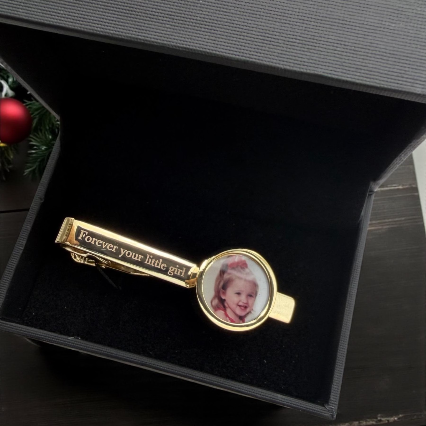 Custom Photo Tie Clip | Personalized Memory Clip Gift For Father's Day | Engraved Tie Clip Gift For Dad 684699