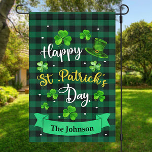 Happy St Patrick's Day Personalized Custom Garden Flag