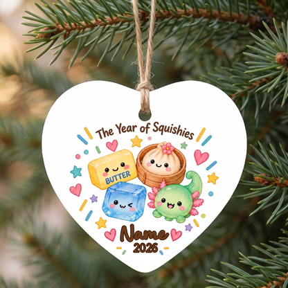Personalized The Year Of Squishy Ceramic Ornament, Custom Name Dumpling Ornament, Christmas Keepsake Gift 686338