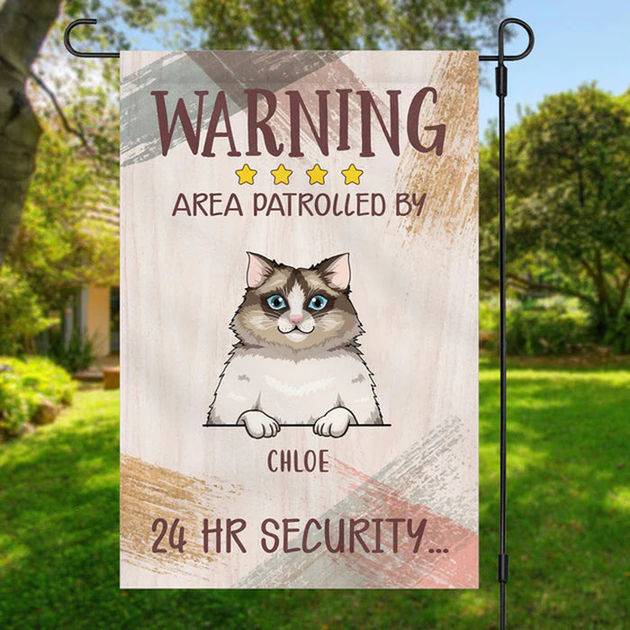Warning Area Patrolled By Cats Personalized Custom Cat Garden Flag C414